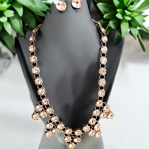 ✨ Crystal Encased Necklace & Stud Earring Set ✨ - Picture 5 of 16